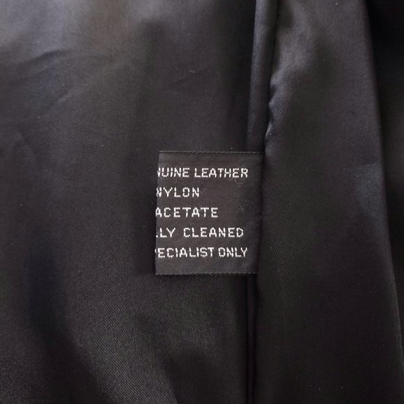 Vintage 1980s Black Leather & Suede Oversized Double Breasted Coat M /L - Picture 12 of 14